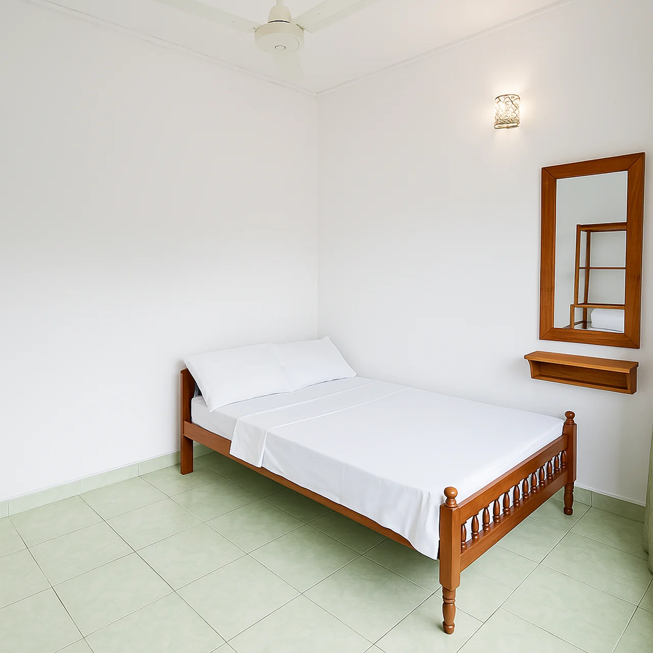 Dorm Room Interior with Bed